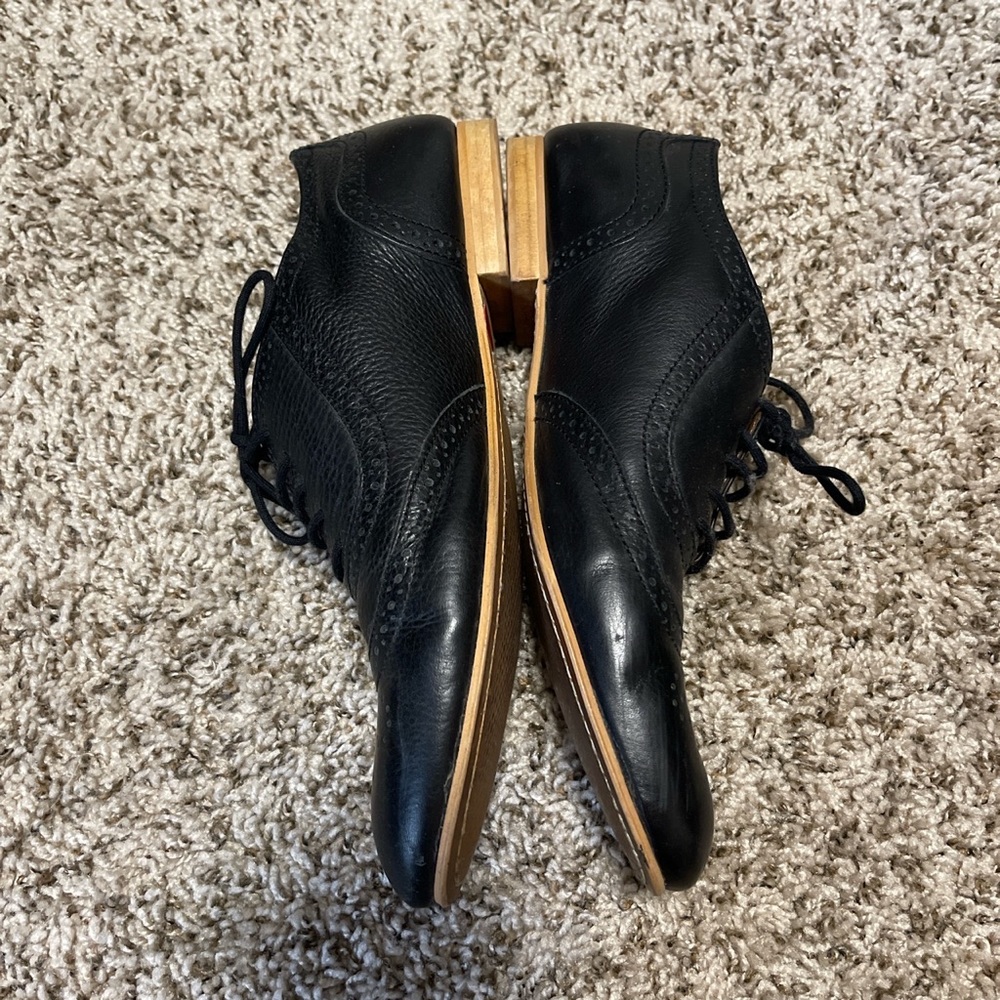Zara black leather loafers